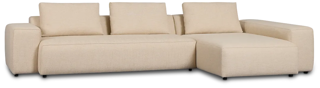 Cleo Beige Fabric Right Chaise Sectional