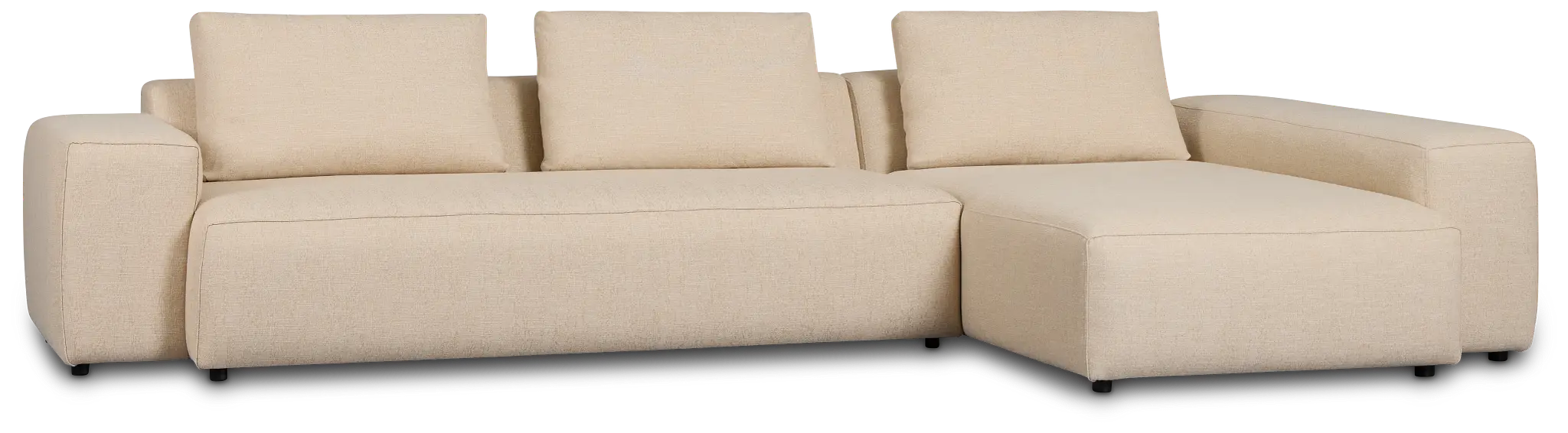 Cleo Beige Fabric Right Chaise Sectional Cleo Beige Fabric Right Chaise Sectional
