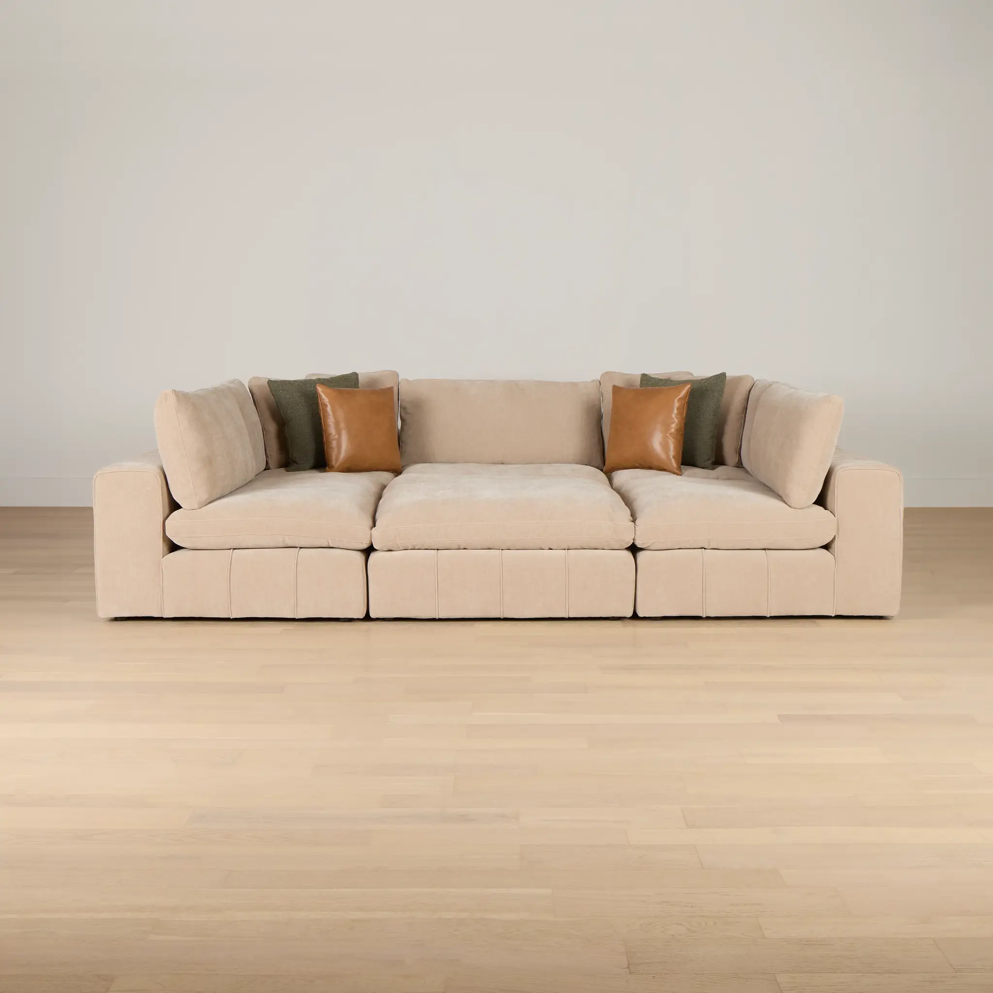 Cruz Light Beige Fabric 6-piece Pit Sectional Cruz Light Beige Fabric 6-piece Pit Sectional