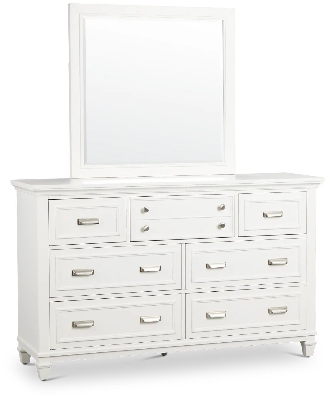 Cape Cod Ivory Dresser & Mirror