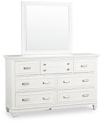 Cape Cod Ivory Dresser & Mirror