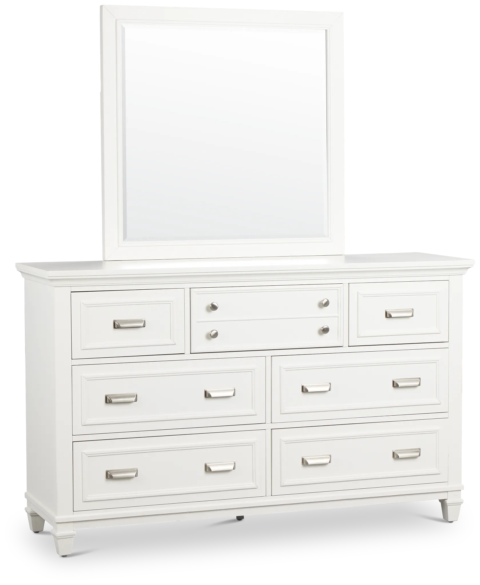Cape Cod Ivory Dresser & Mirror