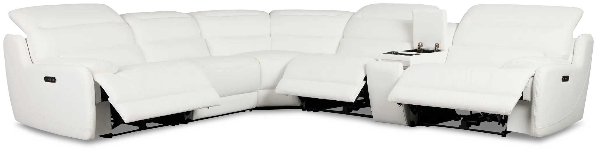 Jett White Micro Medium Triple Power 2-arm Sectional