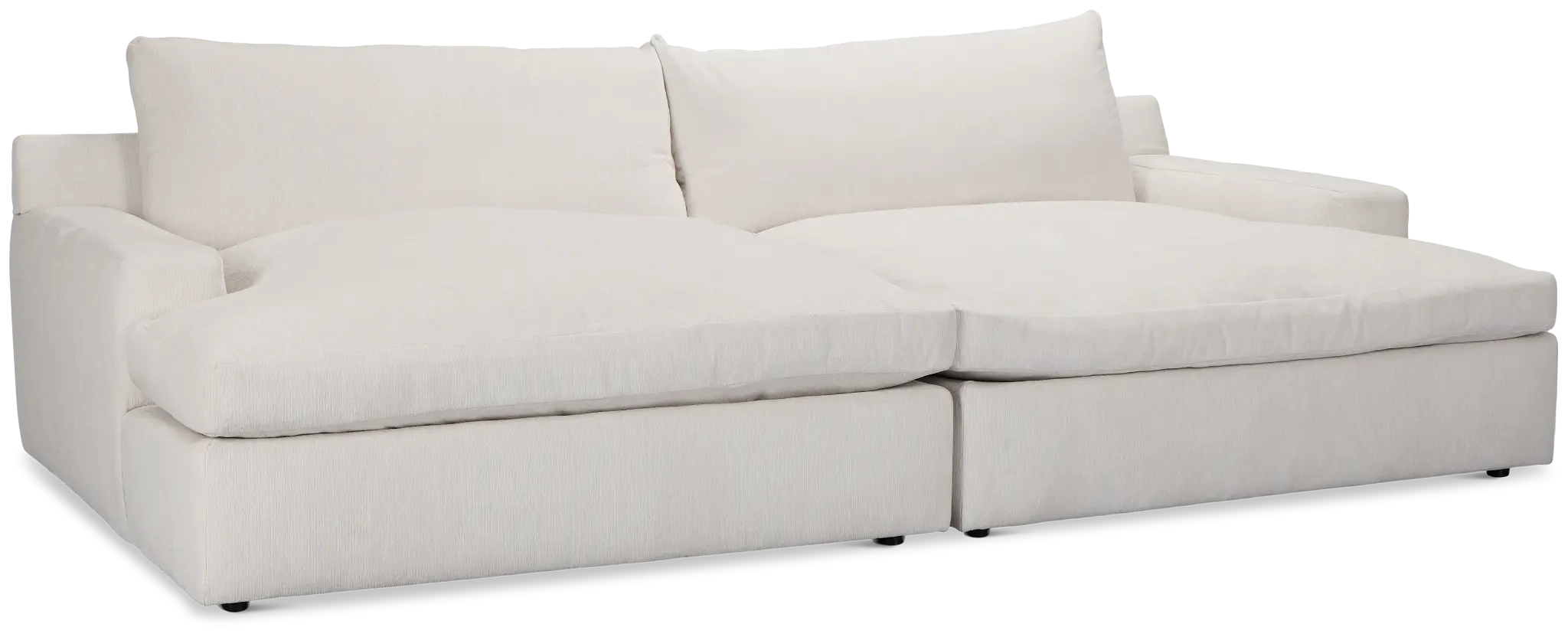 Stella Ivory Fabric Double Chaise Sectional Stella Ivory Fabric Double Chaise Sectional
