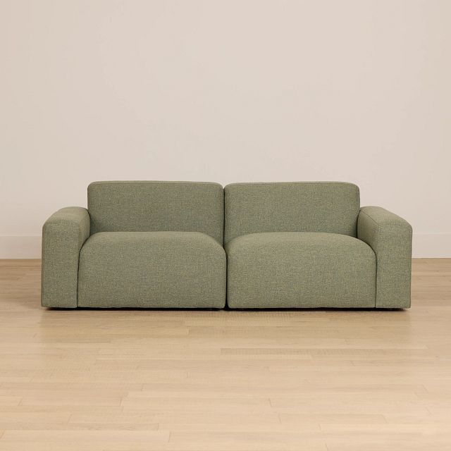 Baylor Green Fabric 2-piece Modular Sofa