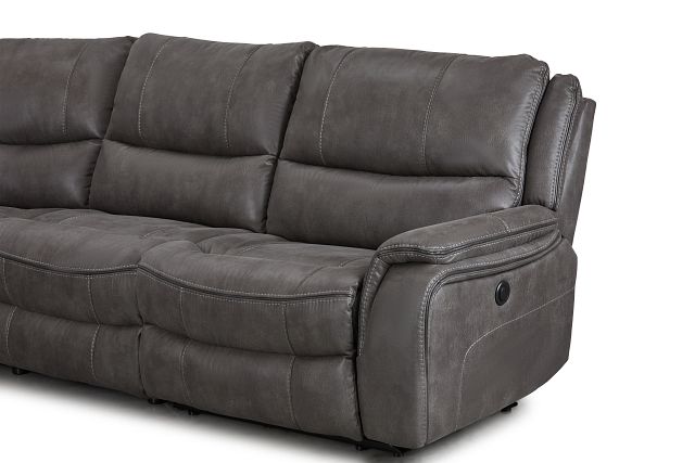 Dober Dark Gray Micro Small Two-arm Power Reclining Sectional