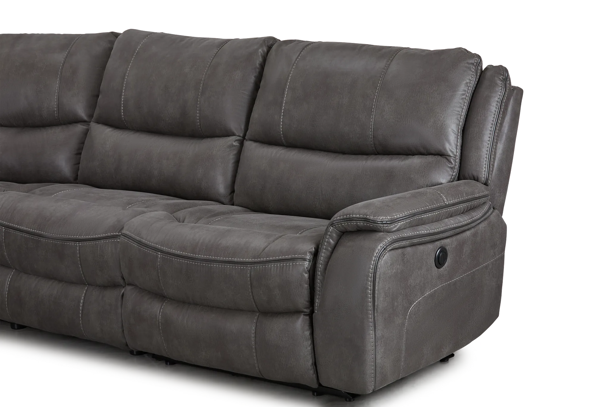 Dober Dark Gray Micro Small Two-arm Power Reclining Sectional