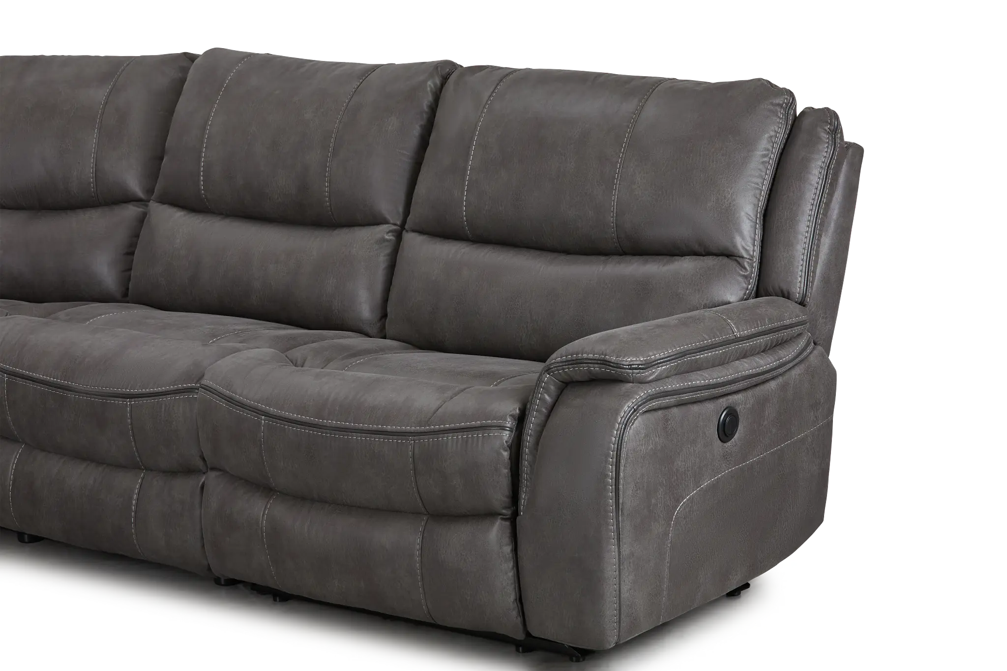 Dober Dark Gray Micro Small Two-arm Power Reclining Sectional Dober Dark Gray Micro Small Two-arm Power Reclining Sectional