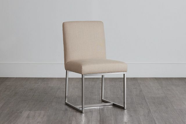 Berlin Beige Metal Upholstered Side Chair