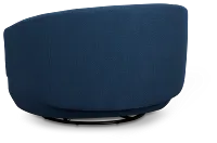 Chrisley Dark Blue Fabric Swivel Accent Chair