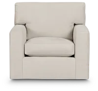 Hudson Gray Fabric Swivel Chair