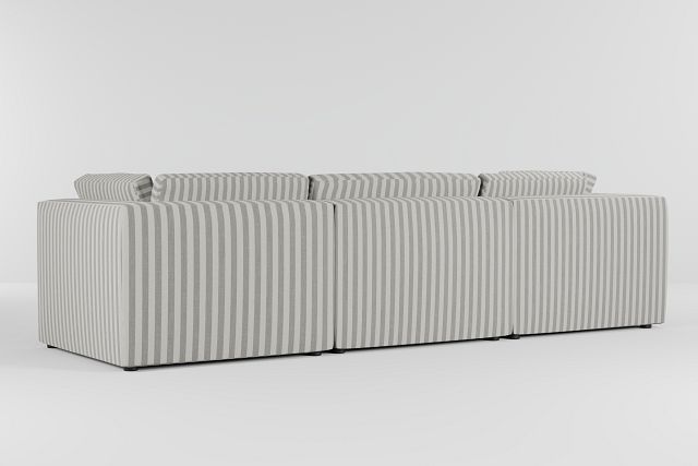 Destin Sea Lane Dark Gray Fabric 4-piece Bumper Sectional