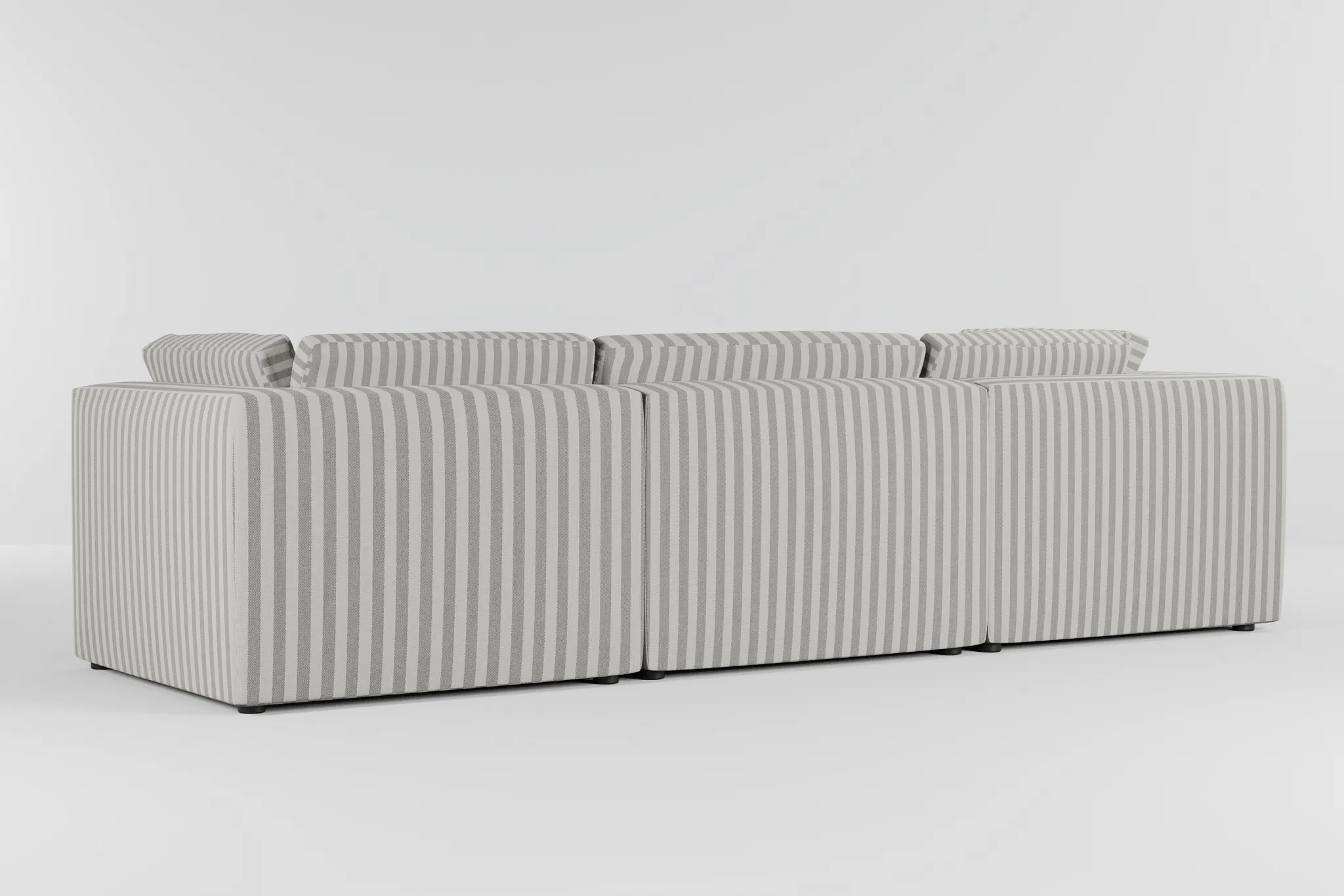 Destin Sea Lane Dark Gray Fabric 4-piece Bumper Sectional