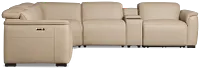 Flexsteel Brodie Taupe Lthr/vinyl Medium Dual Power 2-arm Reclining Sectional