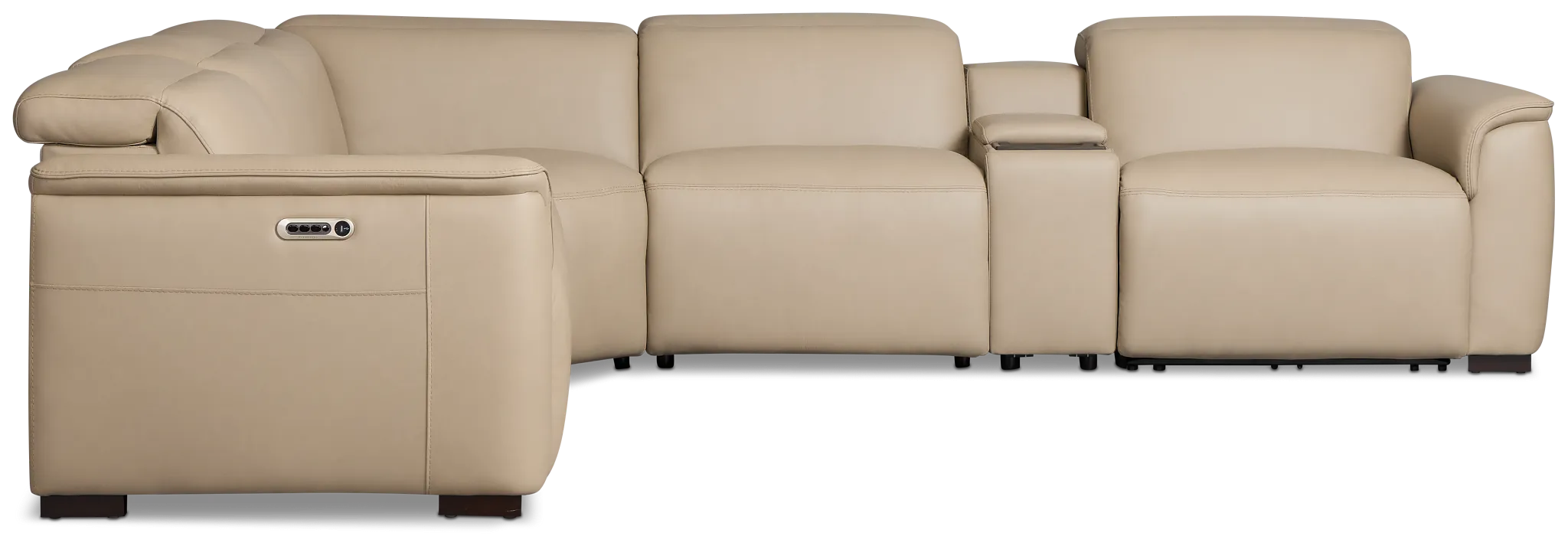 Flexsteel Brodie Taupe Lthr/vinyl Medium Dual Power 2-arm Reclining Sectional
