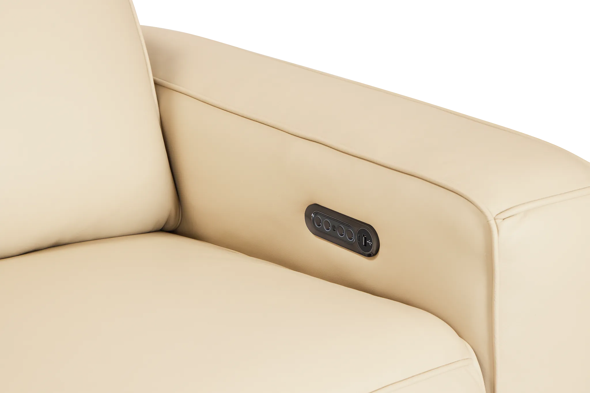 Tidal Beige Lthr/vinyl Power Reclining Sofa