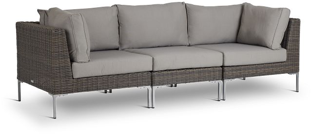 Tulum Gray Woven Modular Sofa