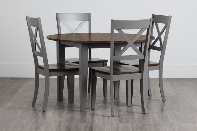 Sumter Gray Round Table & 4 Chairs (0)