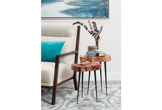 Iron Brown Set Of 2 Accent Table
