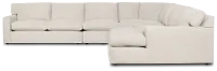 Hudson Gray Fabric Large Right Chaise Wedge Sectional