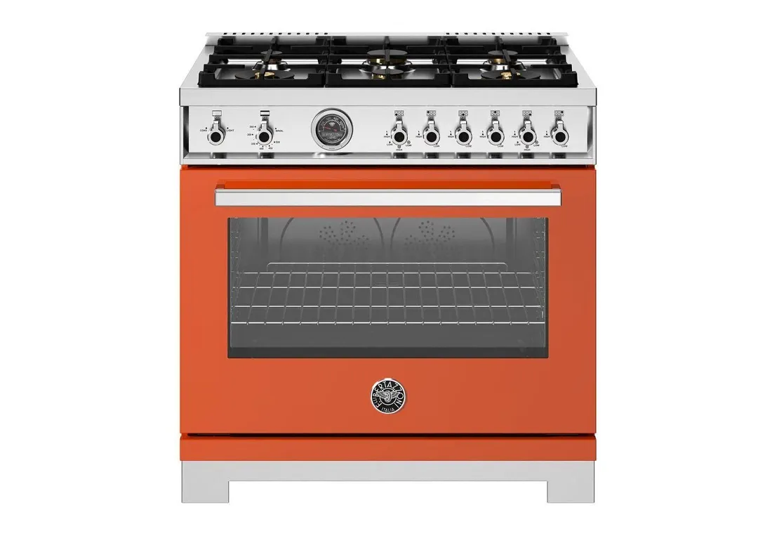 Bertazzoni 366 Series Orange 36" Gas Range