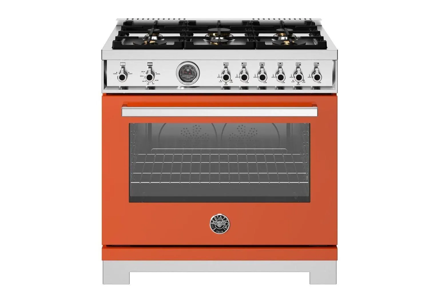 Bertazzoni 366 Series Orange 36" Gas Range