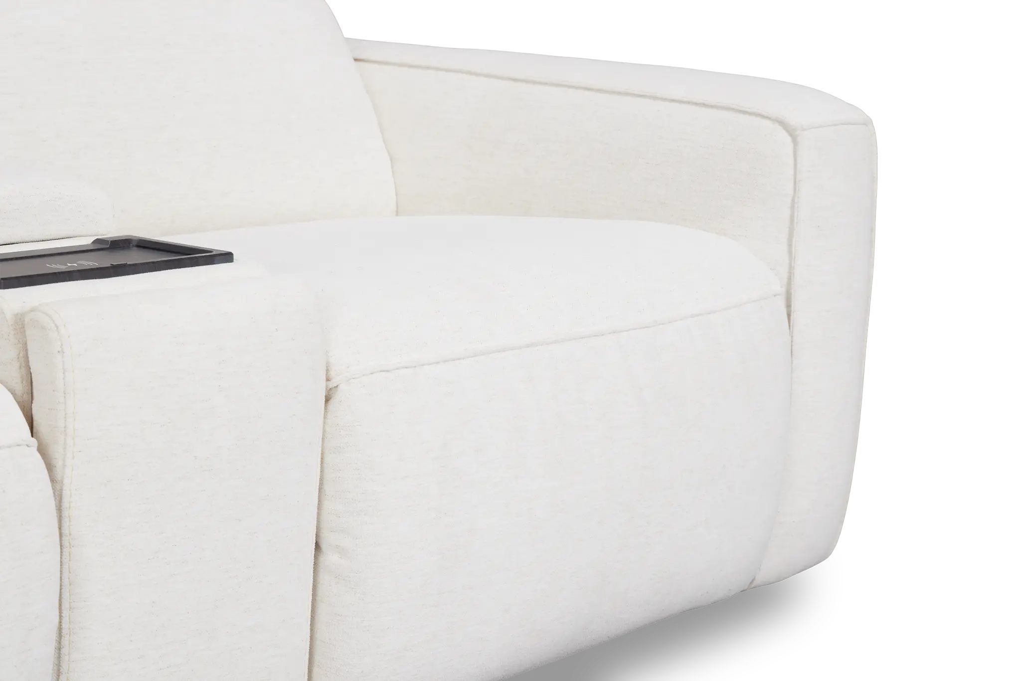 Ryland White Fabric Large Triple Power Reclining Two-arm Sectional Ryland White Fabric Large Triple Power Reclining Two-arm Sectional