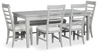 Cape Cod Gray Rect Table, 4 Chairs & Bench