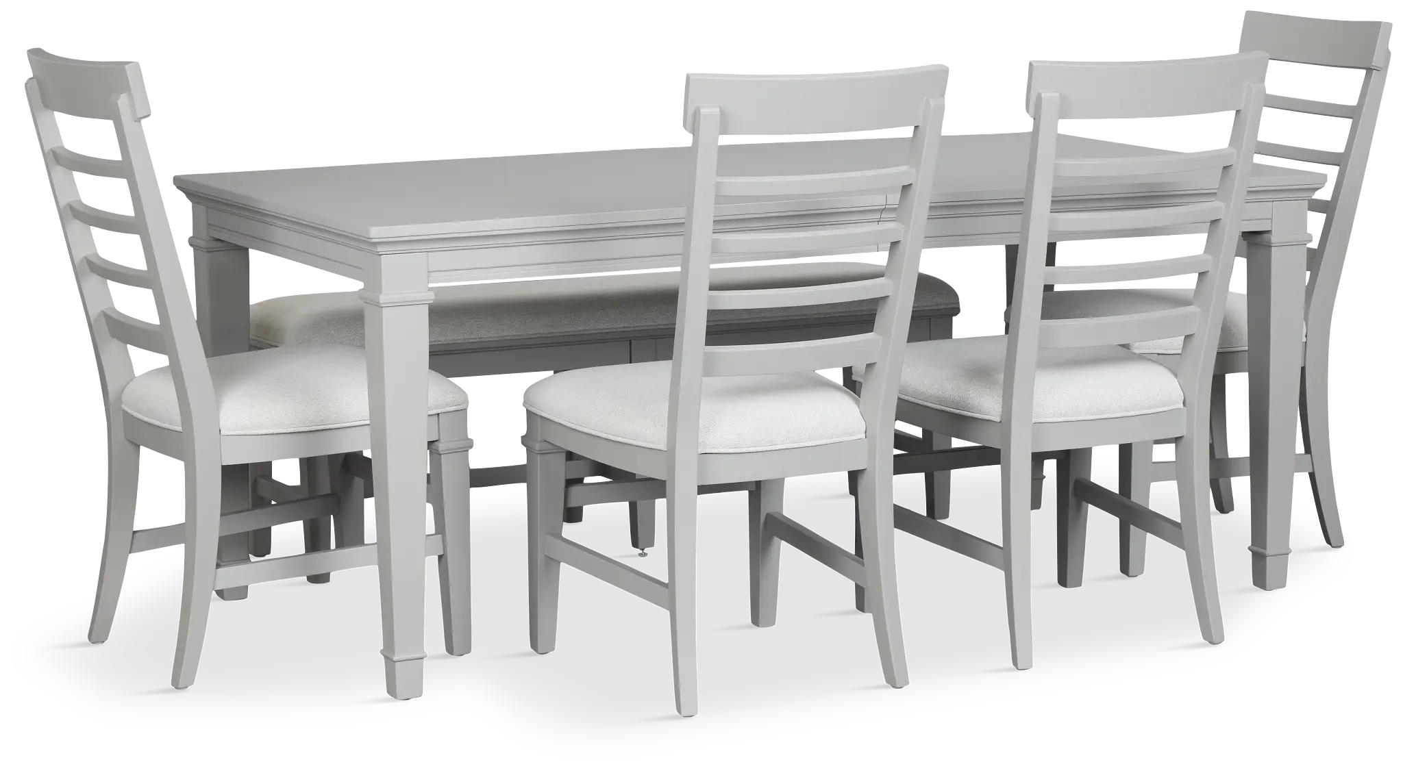Cape Cod Gray Rect Table, 4 Chairs & Bench Cape Cod Gray Rect Table, 4 Chairs & Bench