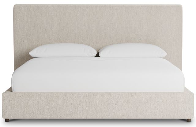 Grayton Revenue Beige 54" Upholstered Platform Bed