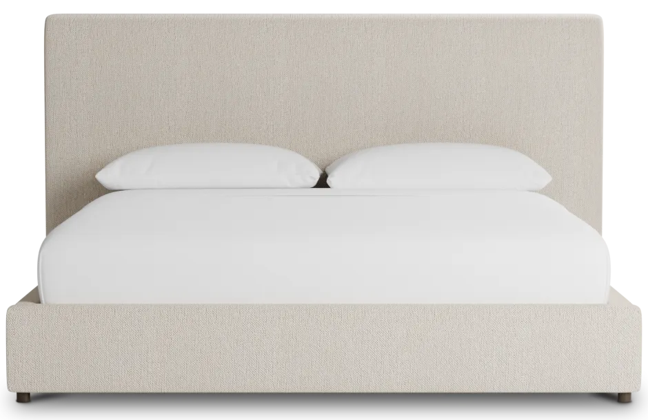 Grayton Revenue Beige 54" Upholstered Platform Bed