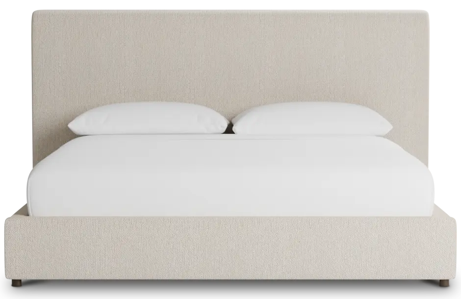 Grayton Revenue Beige 54" Upholstered Platform Bed Grayton Revenue Beige 54" Upholstered Platform Bed