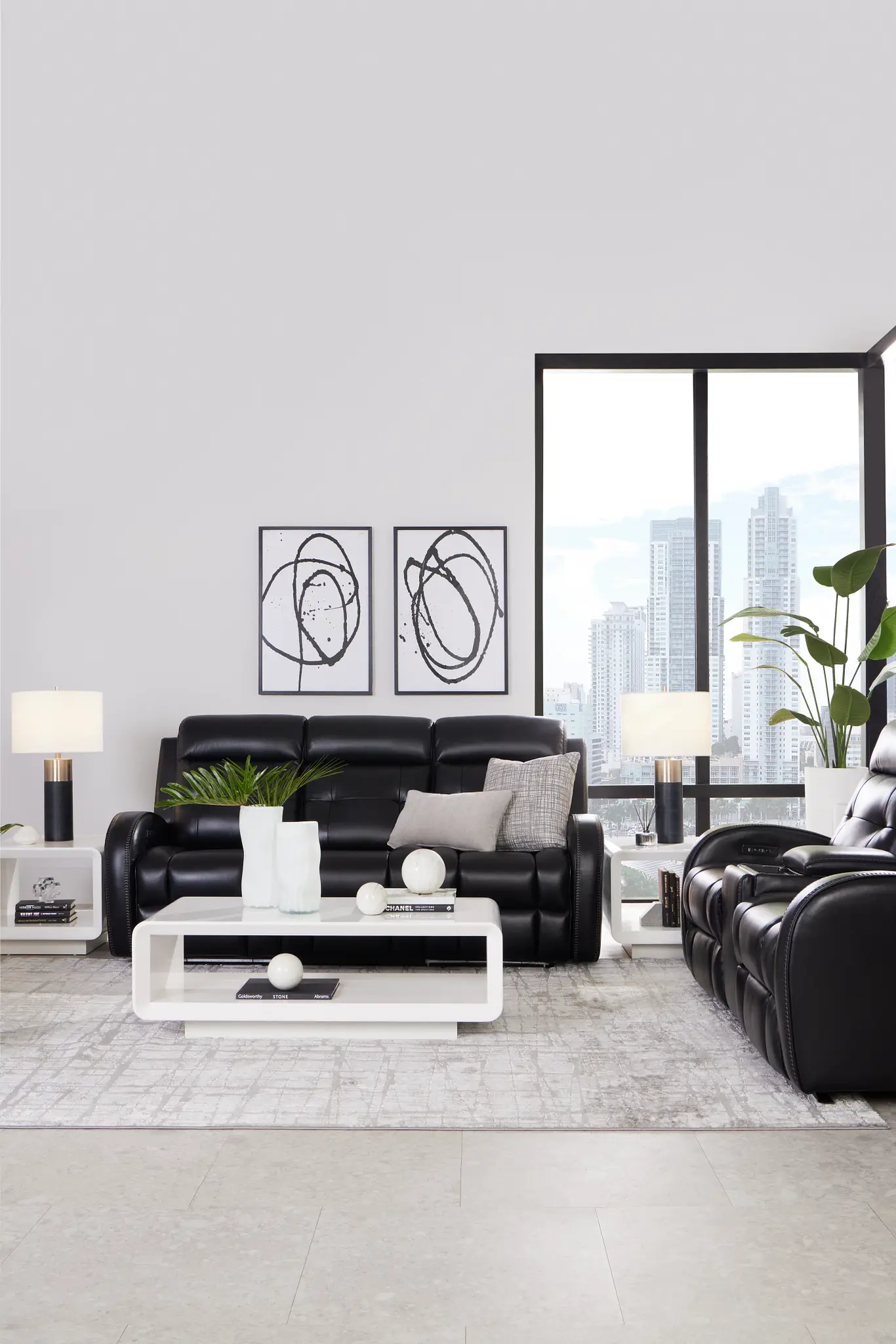 Omega Black Micro Power Reclining Sofa Omega Black Micro Power Reclining Sofa