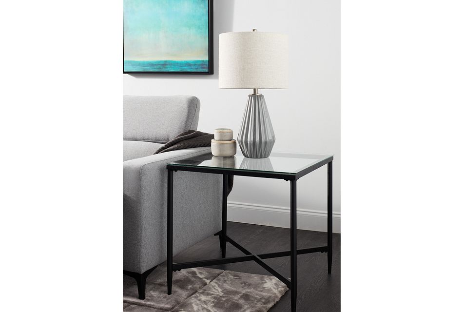 Trenton Light Gray Fabric 7-piece Living Room Package