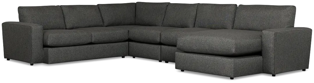 Brantley Dark Gray Fabric Large Right Chaise Sectional Brantley Dark Gray Fabric Large Right Chaise Sectional