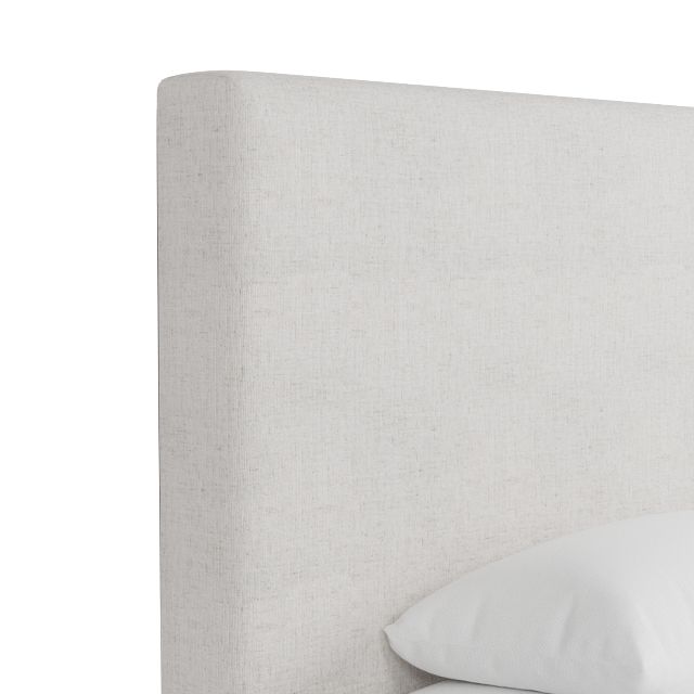 Grayton Linen Light Beige 54" Upholstered Platform Bed