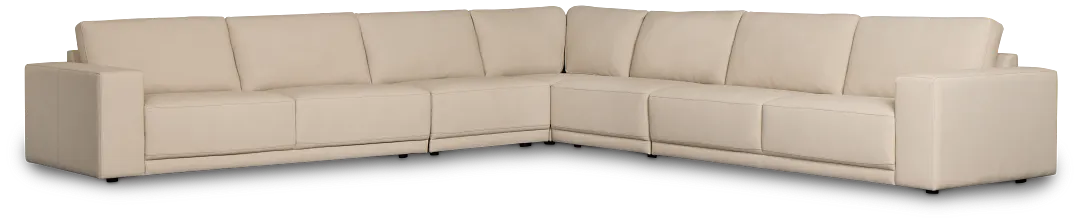 Kellan Ivory Leather Large Two-arm Sectional