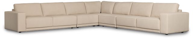 Kellan Ivory Leather Large Two-arm Sectional