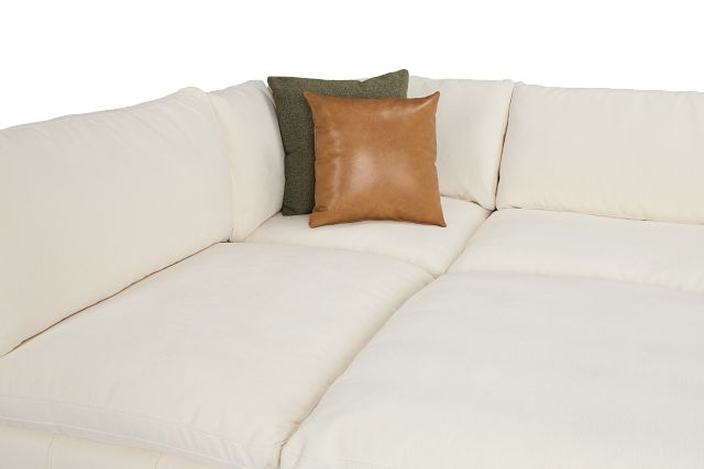 Cruz White Fabric 8-piece Pit Sectional