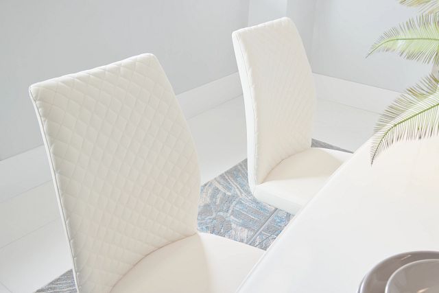 Lima White Upholstered Side Chair