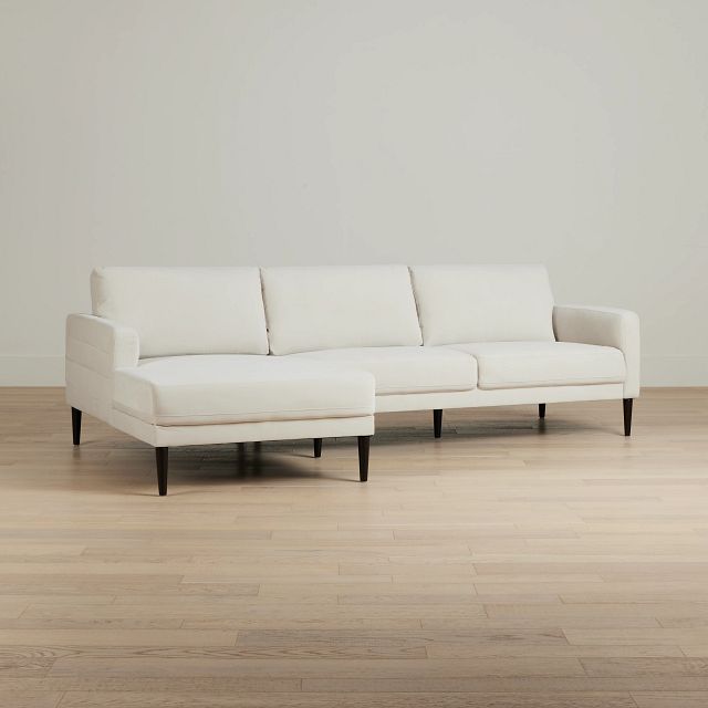 Nala Light Beige Velvet Left Chaise Sectional