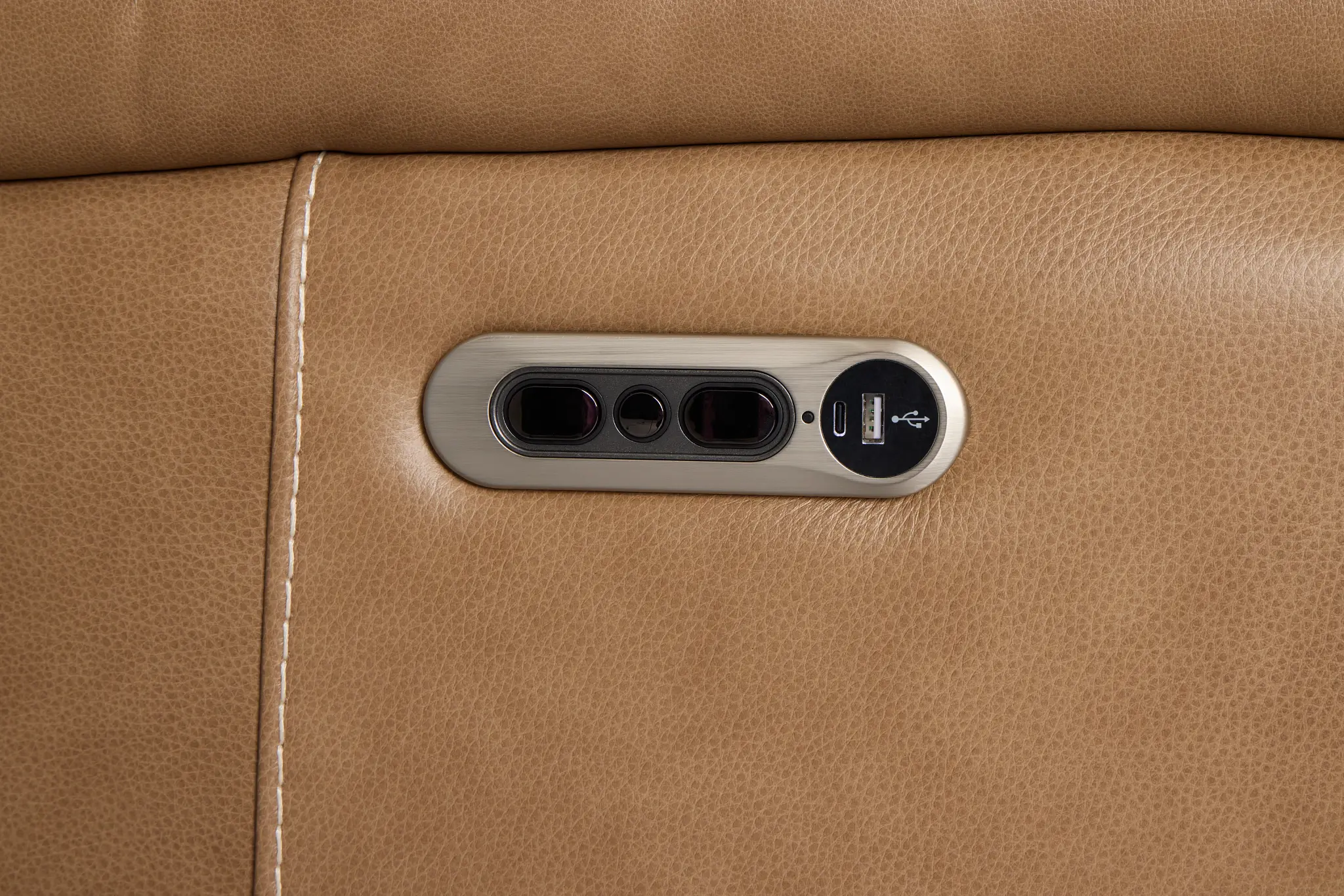 Jasper Light Brown Leather Small Two-arm Power Reclining Sectional Jasper Light Brown Leather Small Two-arm Power Reclining Sectional