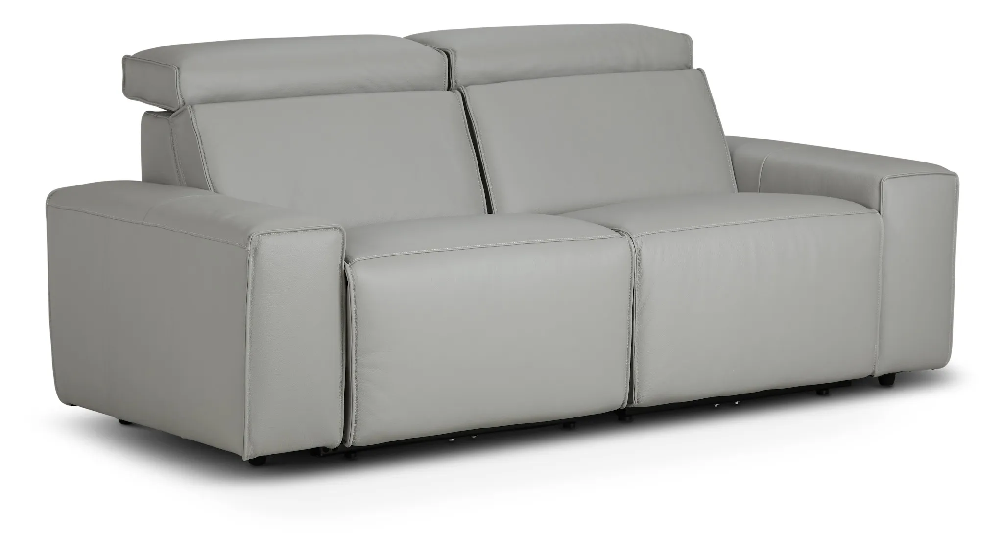 Carmelo Gray Leather Power Reclining Sofa