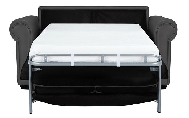 Lincoln Dark Gray Lthr/vinyl Memory Foam Sleeper