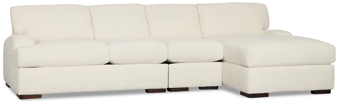 Alpha White Fabric Small Right Chaise Sectional Alpha White Fabric Small Right Chaise Sectional