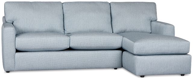 Rhodes Light Blue Fabric Right Chaise Sectional