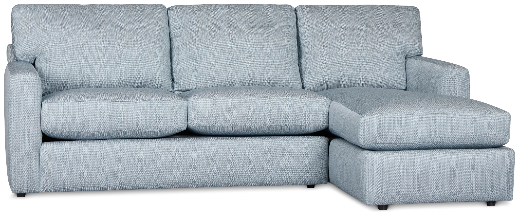 Rhodes Light Blue Fabric Right Chaise Sectional