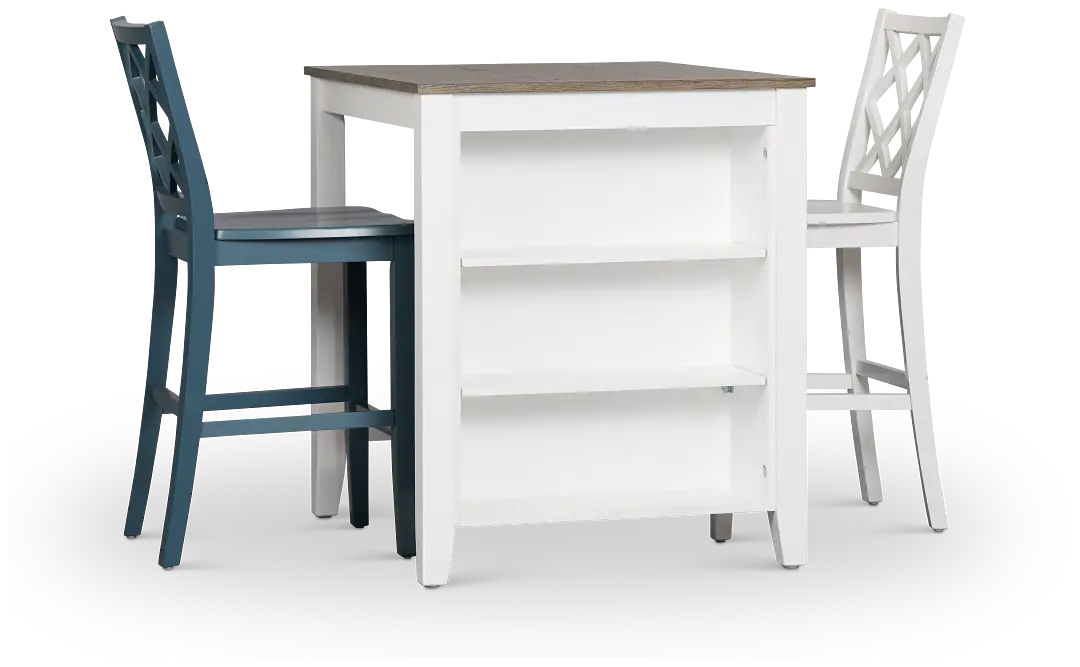 Edgartown Two-tone Storage High Table & Mixed Barstools Edgartown Two-tone Storage High Table & Mixed Barstools