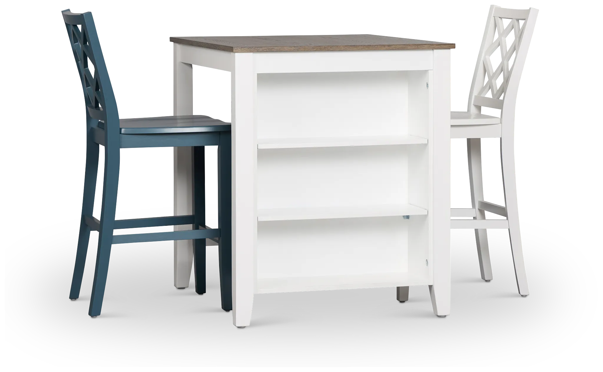 Edgartown Two-tone Storage High Table & Mixed Barstools