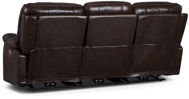 Bradley Dark Brown Lthr/vinyl 3-piece Modular Power Sofa